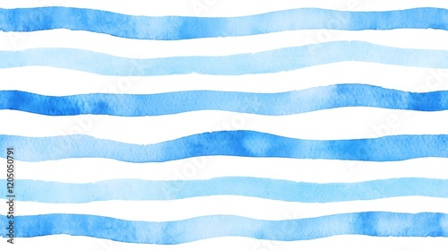 A soothing watercolor pattern of blue stripes creating a calm and fresh atmosphere