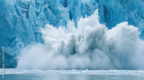 Dramatic calving glacier in Alaska photo