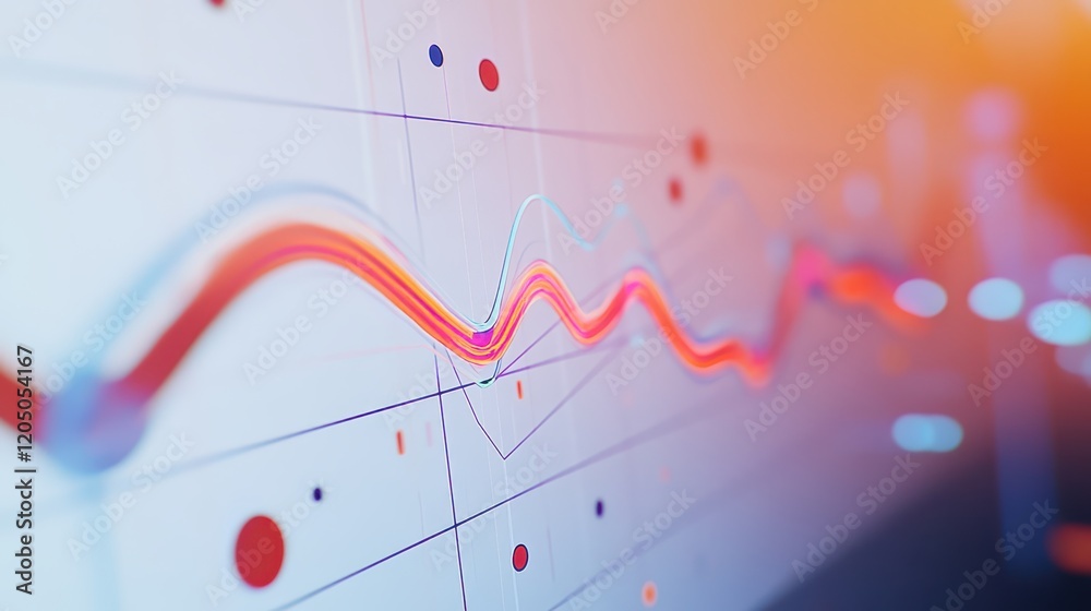 Obraz premium Business graphics showcasing market trends, data analysis, and business growth, presented with visually engaging charts and graphs.