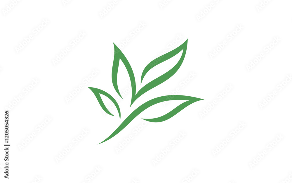 leaf logo vector illustration, simple leaf line logo template leaf logo vector illustration, simple leaf line logo template