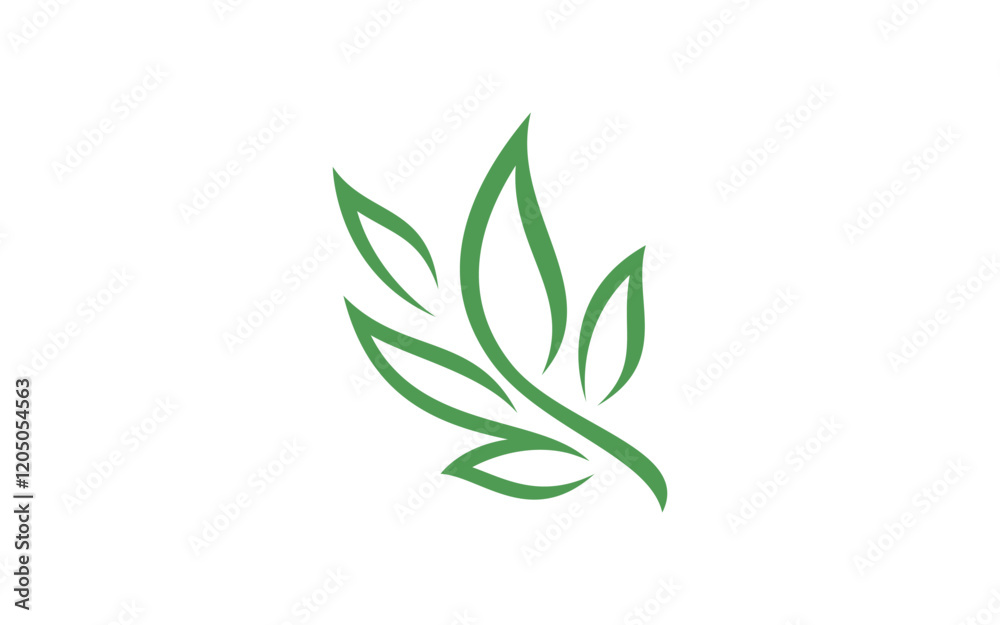 leaf logo vector illustration, simple leaf line logo template leaf logo vector illustration, simple leaf line logo template