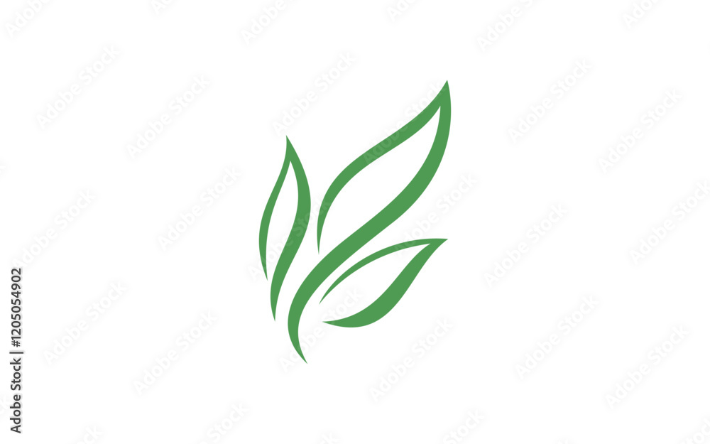 leaf logo vector illustration, simple leaf line logo template leaf logo vector illustration, simple leaf line logo template