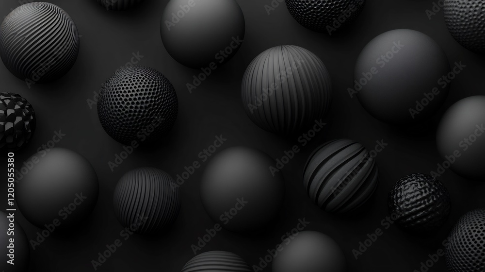 Fototapeta premium Spherical Geometric Patterns in Stylized Monochrome Backdrop