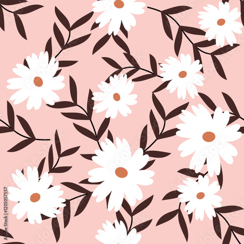 Flower daisy design seamless pattern