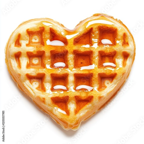 Heart shaped waffle with maple photo