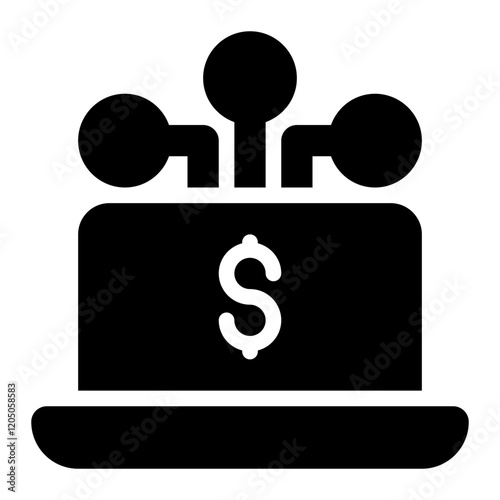 fintech, financial technology, financial system, accounting system solid or glyph icon