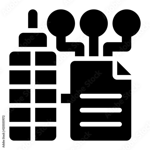 erp data, erp, enterprise resource planning, information system solid or glyph icon