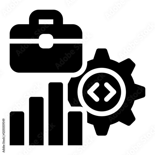 business management software solid or glyph icon