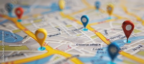 Digital Map Highlighting Polling Locations with Clear Markers and Directions
