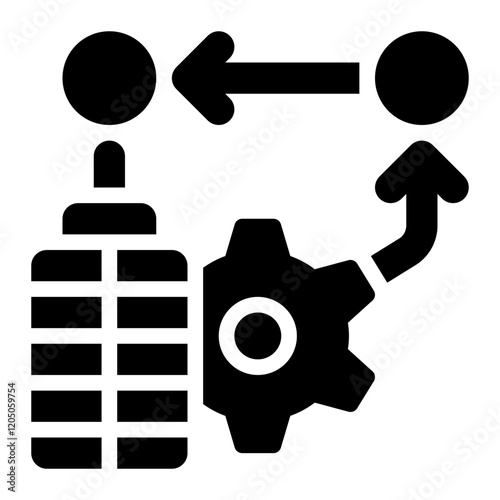 corporate workflow, enterprise workflow, erp solid or glyph icon