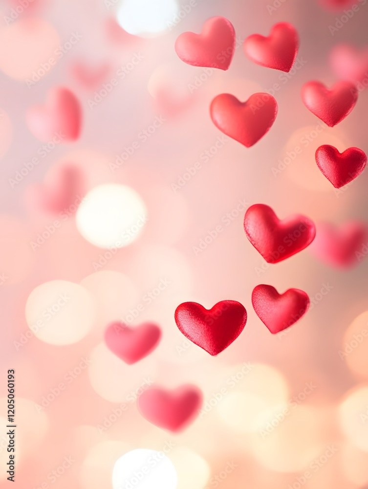 pattern of floating red and pink hearts pattern of floating red and pink hearts