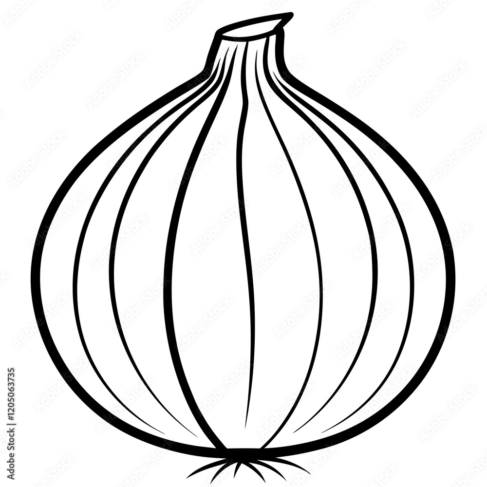 Modern Onion Line Drawing for Vector Use Modern Onion Line Drawing for Vector Use