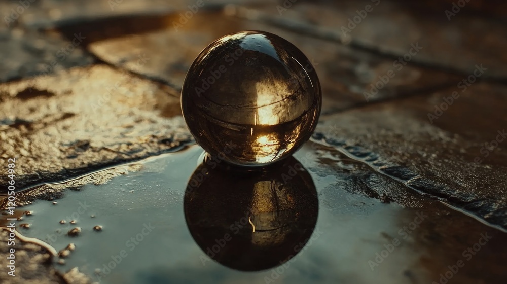 Glass Ball on Water