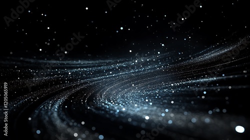 A swirling galaxy with bright stars visible on a completely black background