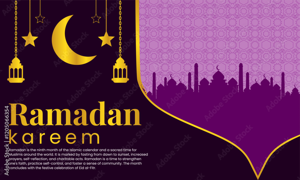 Obraz premium Islamic Pattern Ramadan Kareem Background for Versatile Use