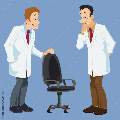 Two doctors are solving difficult problem.