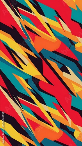 Wallpaper Mural Geometric abstract pattern retro style. Seamless vector pattern. Vector image. Torontodigital.ca