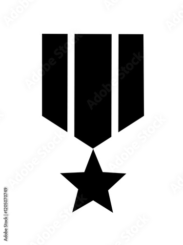 military badge icon vector on white background
