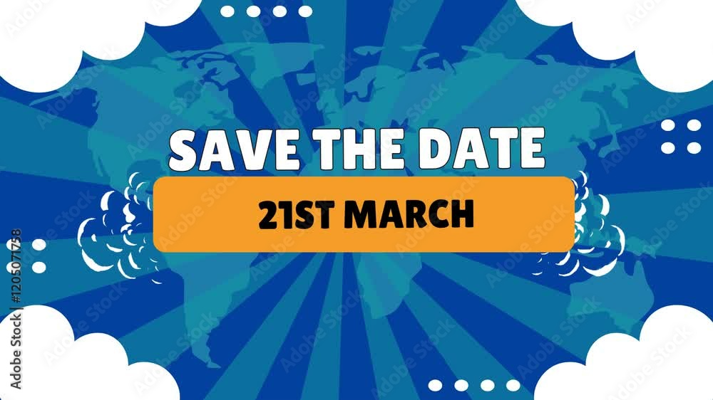 21st of March 21 save the date for march month animated background video .mp4