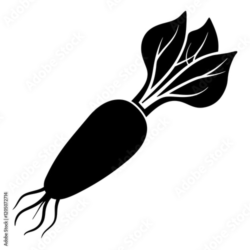  daikon radish silhouette vector illustration 