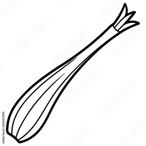 leek line art vector illustration 