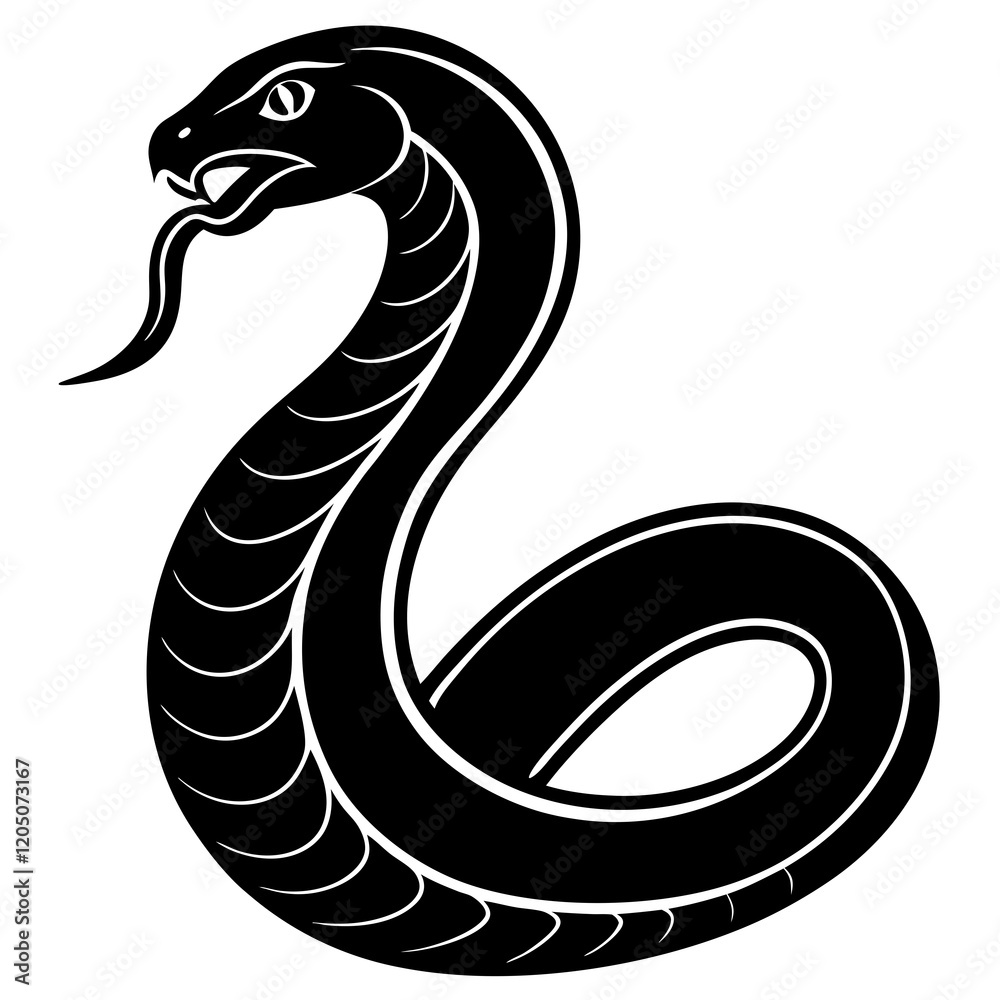 Fototapeta premium snake silhouette vector illustration 