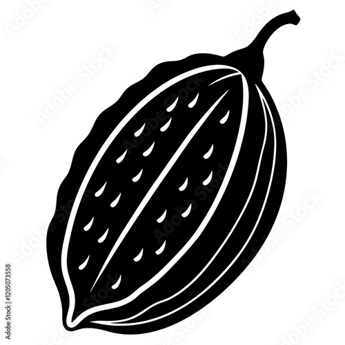 bitter melon silhouette vector illustration 