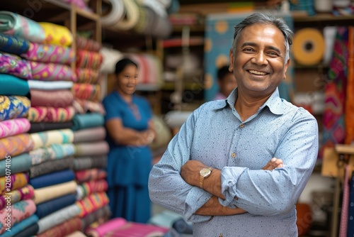Indian Shopkeepers and Customers Engaging in Retail and Online Shopping