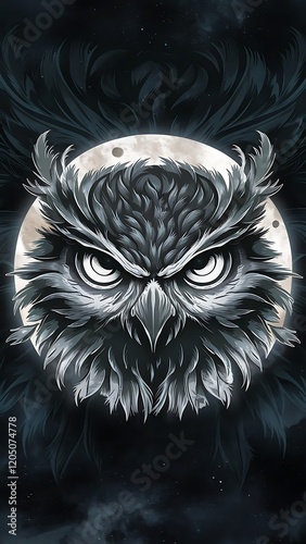 Owl Head Icon art illustration photo