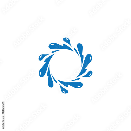 Swirl blue water splash rotate motion logo Vector Image