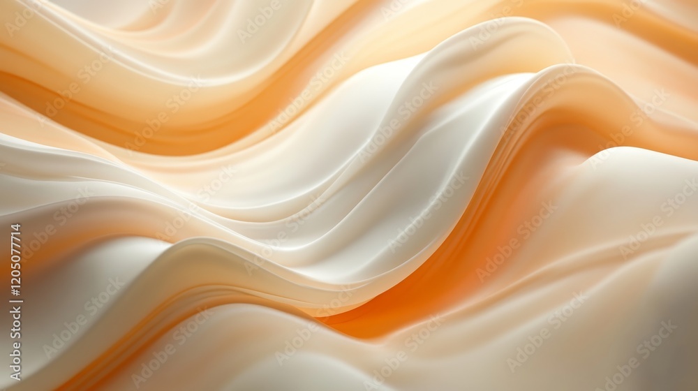 Obraz premium Abstract Cream and Orange Wave Pattern Design