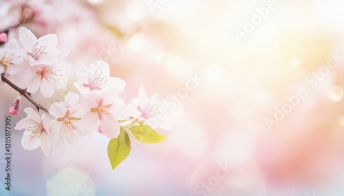 春の桜と優しい光の風景コピースペース3