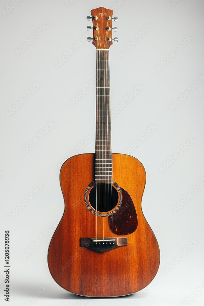Fototapeta premium Wooden Guitar White Surface