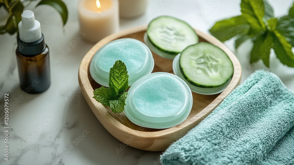 Spa Treatment with Cucumber Mint and Creams Spa Treatment with Cucumber Mint and Creams