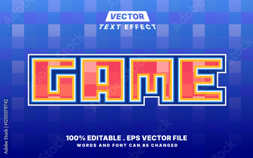 Game pixel editable text effect