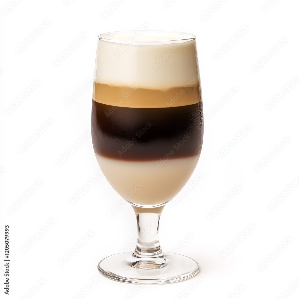 A creamy Irish cream cocktail with coffee, indulgent and rich, isolated white background A creamy Irish cream cocktail with coffee, indulgent and rich, isolated white background