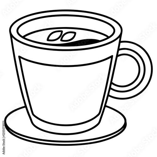 Stylized Coffee Mug Line Art Design