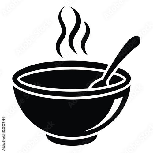 bowl of soup  icon vector art illustration