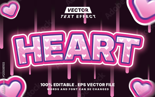 Heart editable text effect