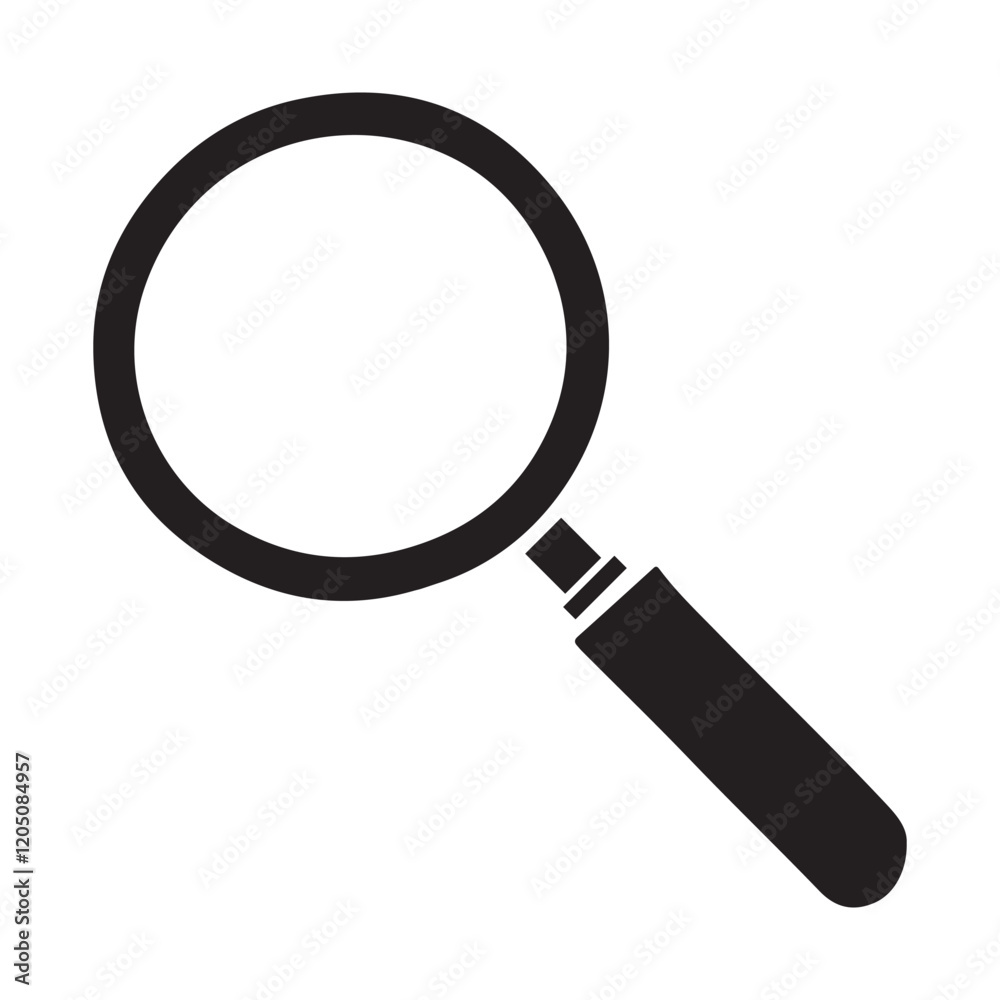 Magnifying Glass Silhouette Vector Illustration Magnifying Glass Silhouette Vector Illustration
