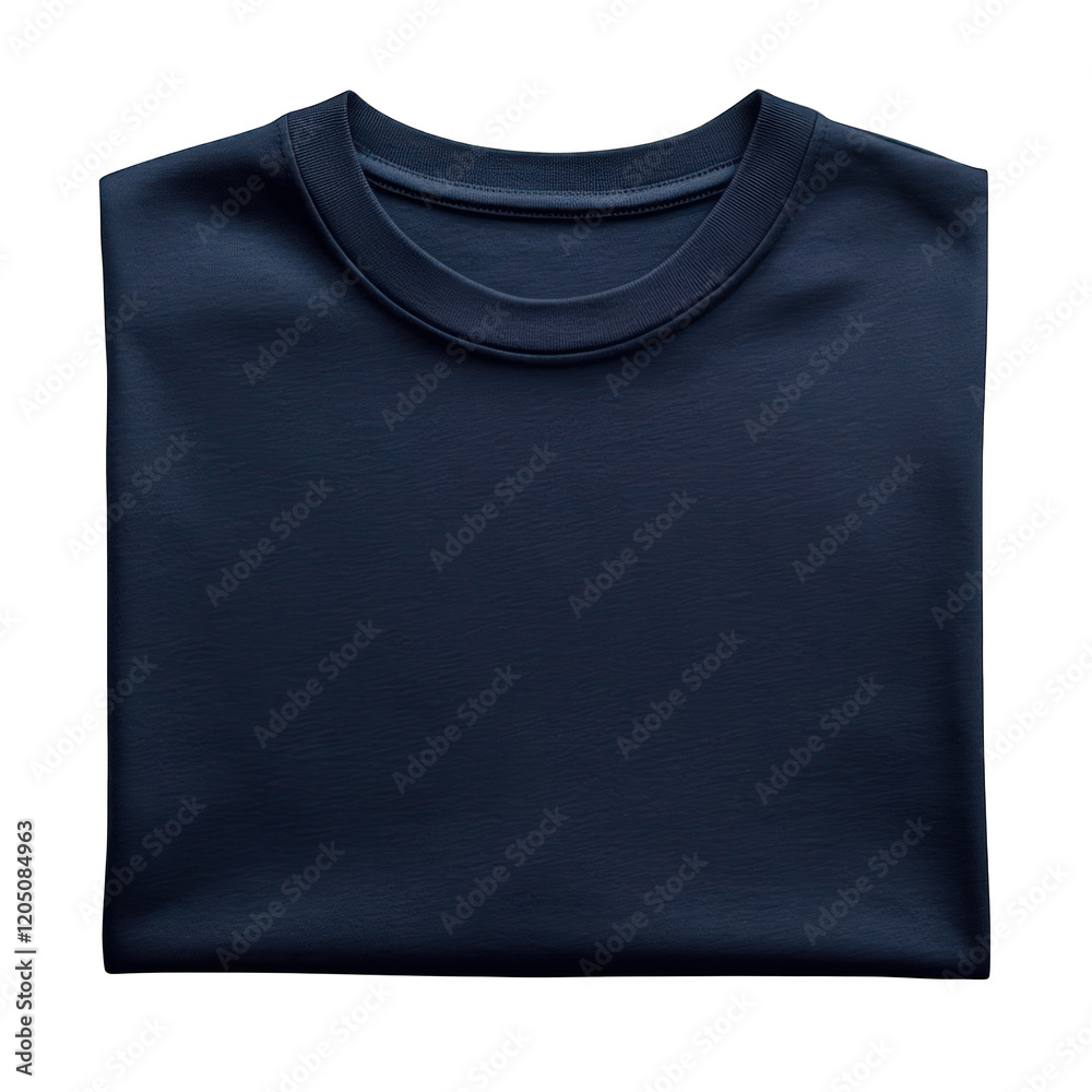 Dark blue folded t-shirt isolated on transparent background Dark blue folded t-shirt isolated on transparent background