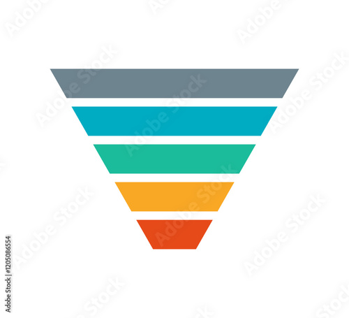 Sale marketing funnels set. Business pyramid template with five steps. Funnel diagram 5 steps template. Filter level icon. Infographic cone chart. Vector illustration isolated on white background. Free Download Sale marketing funnels set. Business pyramid template with five steps. Funnel diagram 5 steps template. Filter level icon. Infographic cone chart. Vector illustration isolated on white background. - GFXLoad