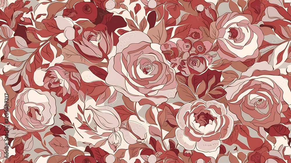 custom made wallpaper toronto digitalFloral seamless pattern with hand drawn roses