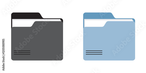  Different folder icon set, opened and closed folders collection. Computer folder . 1176