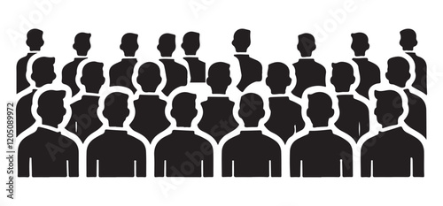 Large Group of People Silhouette Illustration