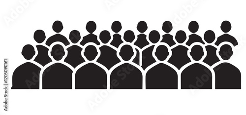 Crowd of People Silhouette Vector Illustration