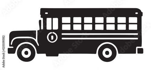 School Bus Silhouette Side View Vector Illustration photo