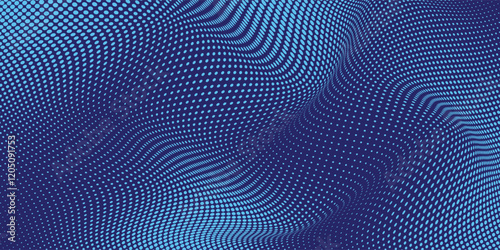 Blue Tech Finance Fintech Background Abstract Pixel Pattern. Abstract Business Tech Science Vector Backdrop.