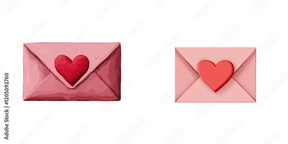 Romantic envelopes with heart designs, perfect for love letters and messages Romantic envelopes with heart designs, perfect for love letters and messages