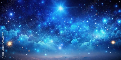 Wallpaper Mural Cosmic Night Sky with Vibrant Blue Bokeh, universe, cosmos,  universe, cosmos Torontodigital.ca